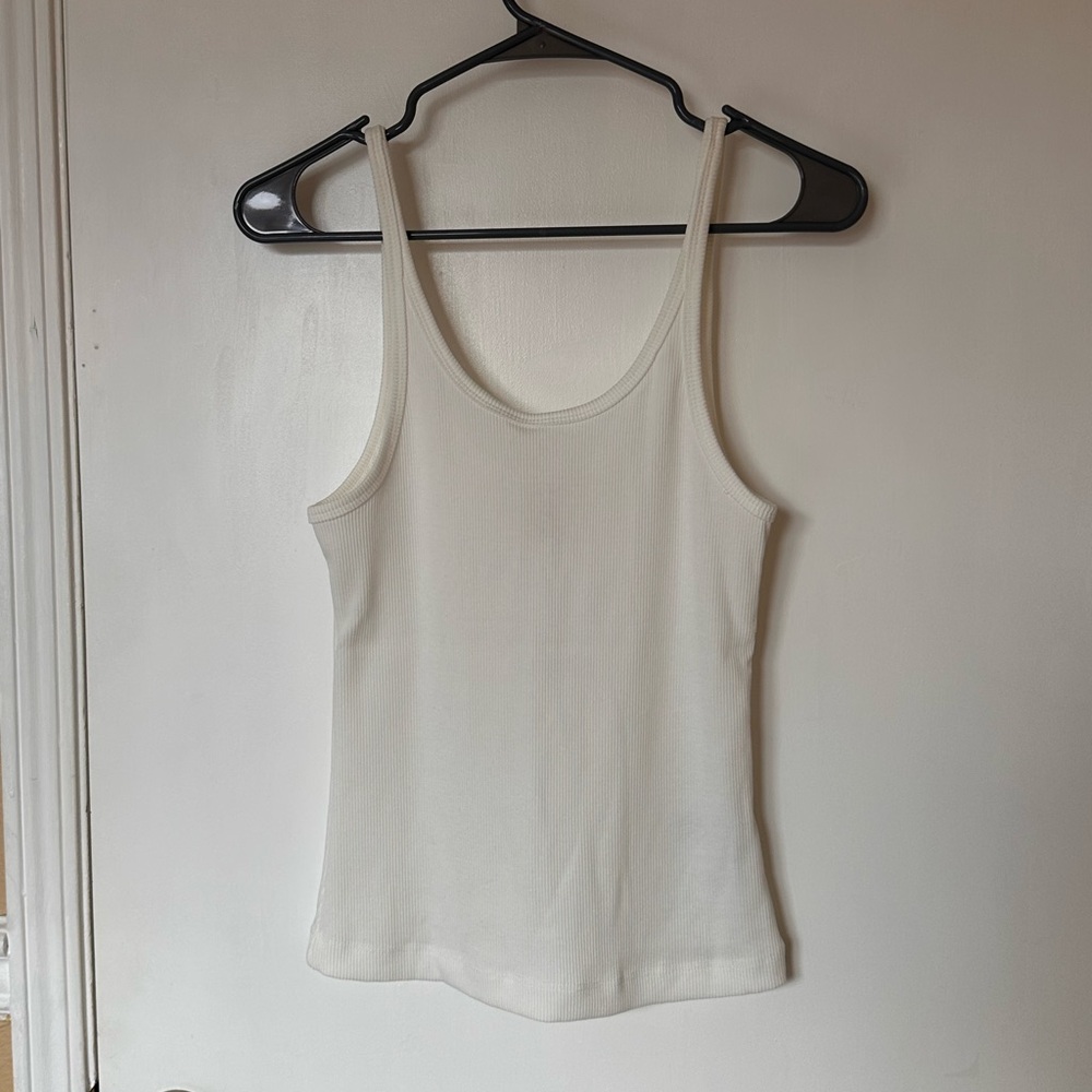H&M Cream Fitted Tank Top